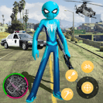 New Spider Stickman Rope Hero Shooting Crime 2020 1.0 MOD (Unlimited Coin + Gems)