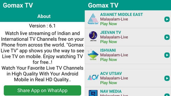 Gomax Live TV Mod APK2